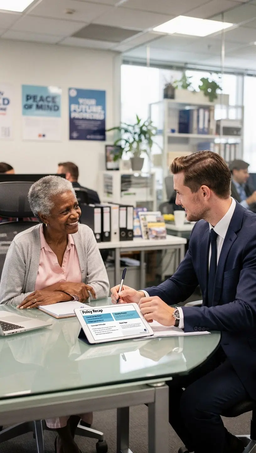 Stół z dokumentami ubezpieczenia samochodowego, na którym znajduje się spersonalizowane podsumowanie polisy dla kierowcy.