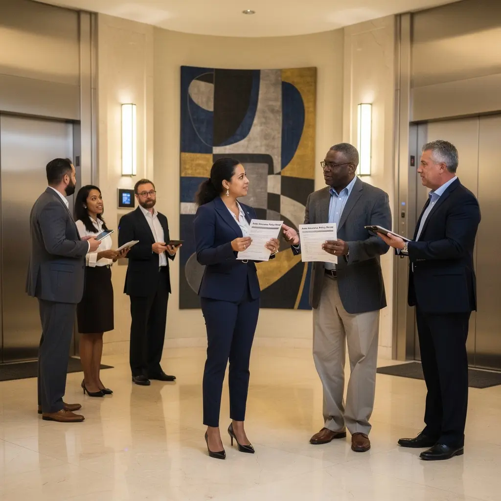 Widok na planszę z informacjami o ochronie kierowców i kosztach.